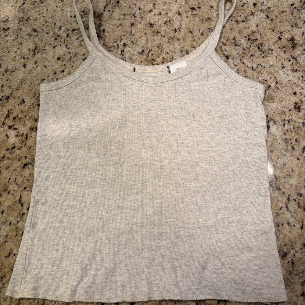Vintage Chicos Casual Heather Gray Ribbed Tank